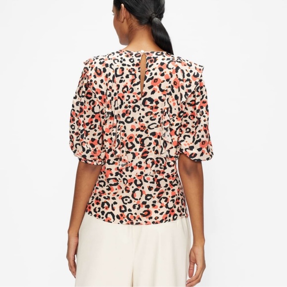 Ted Baker - Beautiful and Feminine Animal Print Blouse with V-neck - Picture 3 of 14